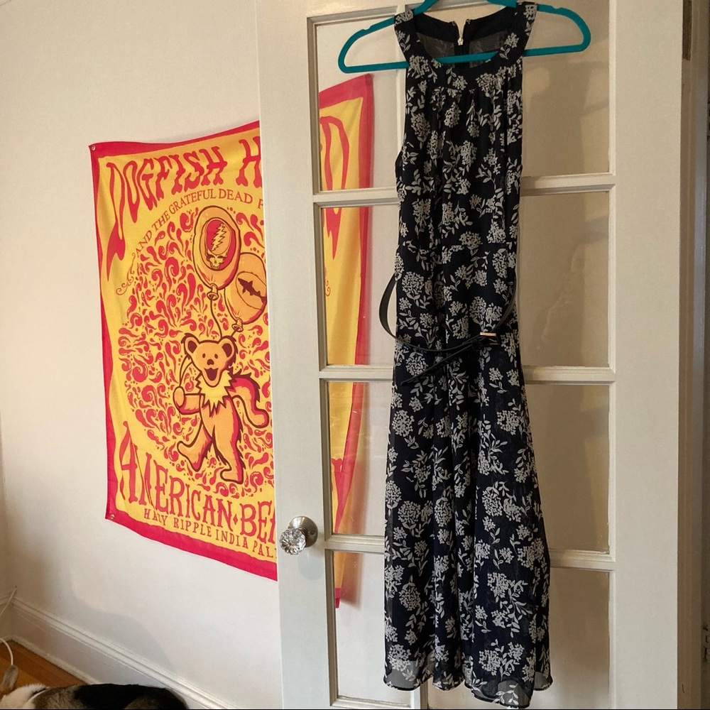 Tommy Hilfiger Blue & White floral maxi dress with belt